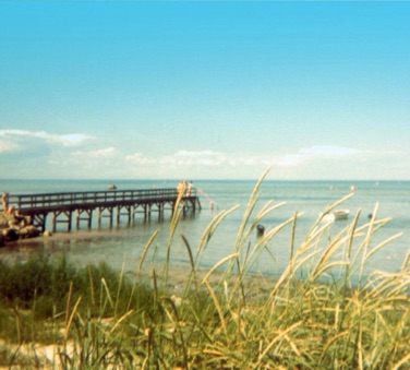 STRANDVEJEN - LYSTRUP STRAND, badebro 1970erne